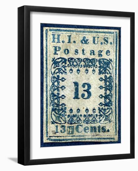 National Postal Museum: 13-Cent “H.I.” Hawaiian Missionary stamp-null-Framed Art Print