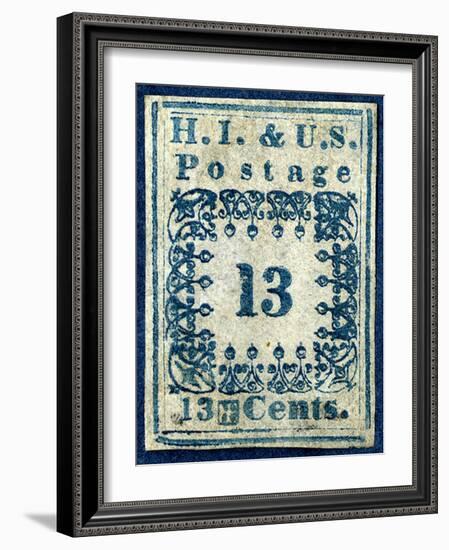 National Postal Museum: 13-Cent “H.I.” Hawaiian Missionary stamp-null-Framed Art Print