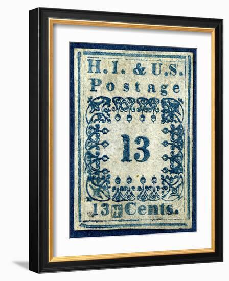 National Postal Museum: 13-Cent “H.I.” Hawaiian Missionary stamp-null-Framed Art Print