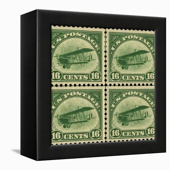 National Postal Museum: 16-Cent U.S. Postage Stamps with the Image of a Plane-null-Framed Stretched Canvas