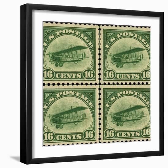 National Postal Museum: 16-Cent U.S. Postage Stamps with the Image of a Plane-null-Framed Art Print