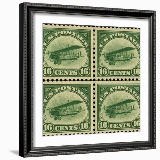 National Postal Museum: 16-Cent U.S. Postage Stamps with the Image of a Plane-null-Framed Art Print