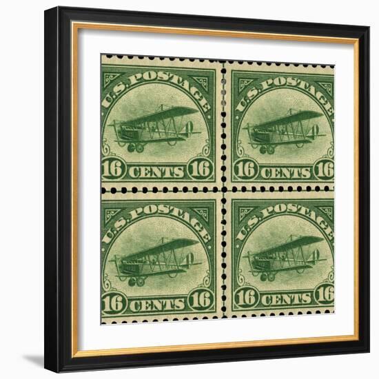 National Postal Museum: 16-Cent U.S. Postage Stamps with the Image of a Plane-null-Framed Art Print