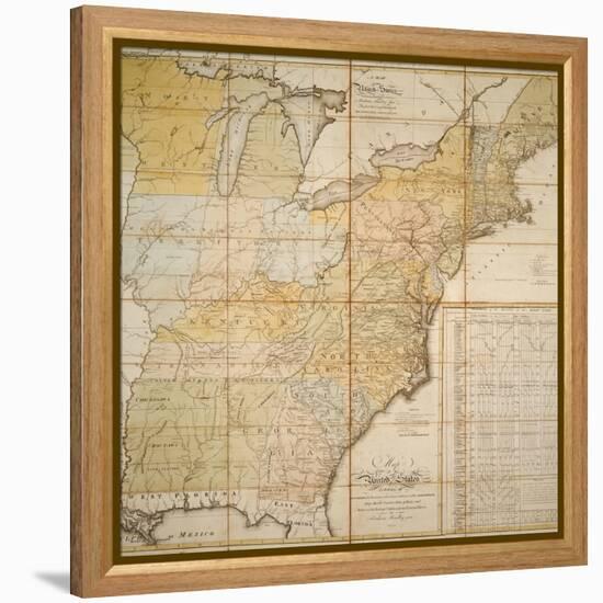 National Postal Museum: 1796 Postal Route Map-null-Framed Stretched Canvas