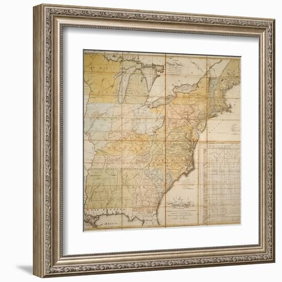 National Postal Museum: 1796 Postal Route Map--Framed Art Print