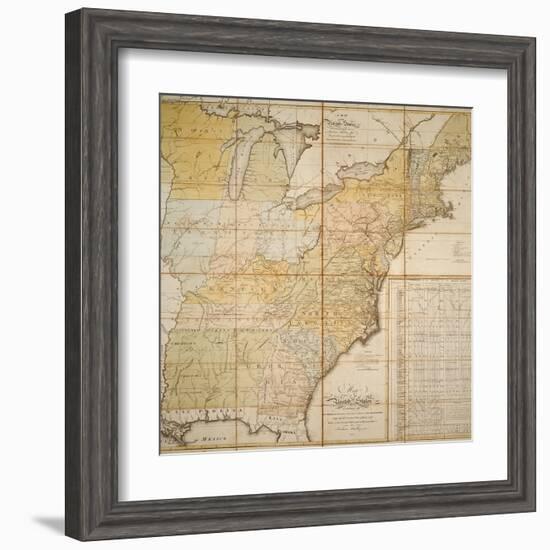 National Postal Museum: 1796 Postal Route Map-null-Framed Art Print