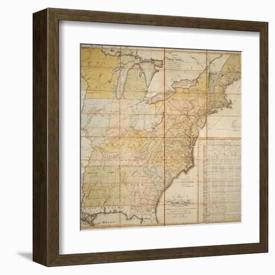 National Postal Museum: 1796 Postal Route Map--Framed Art Print