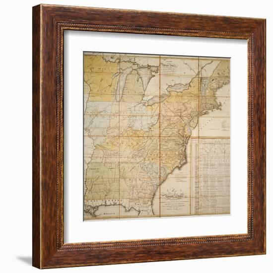 National Postal Museum: 1796 Postal Route Map--Framed Art Print