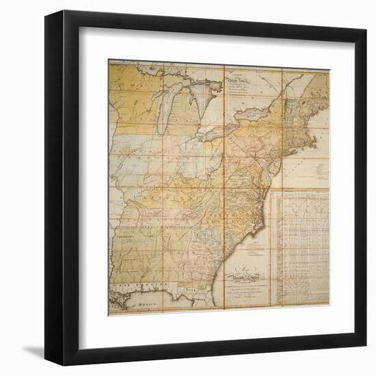 National Postal Museum: 1796 Postal Route Map-null-Framed Art Print