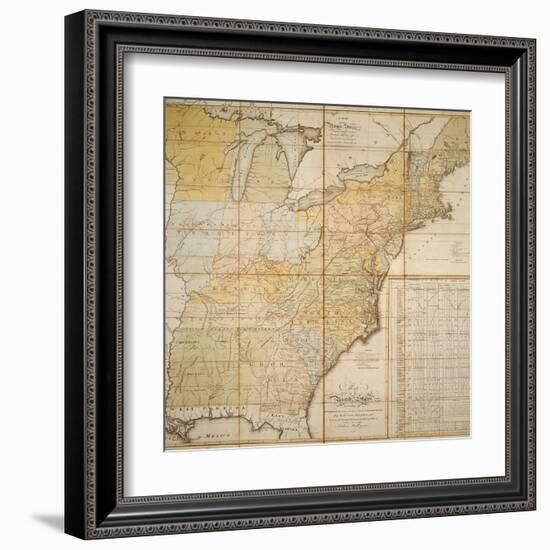 National Postal Museum: 1796 Postal Route Map-null-Framed Art Print