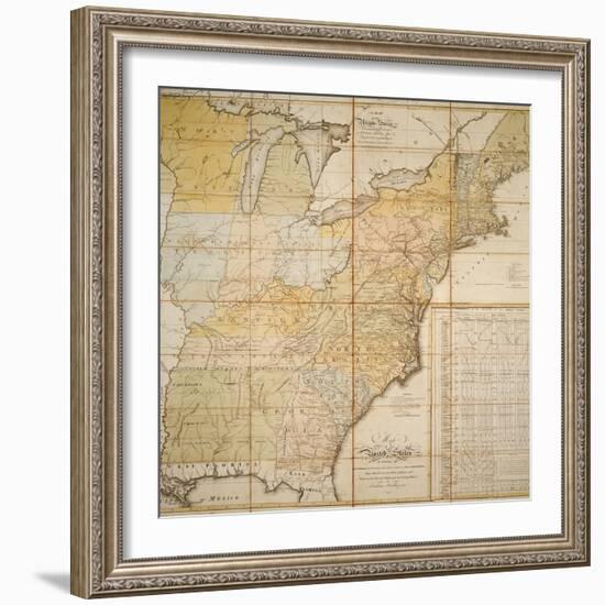 National Postal Museum: 1796 Postal Route Map-null-Framed Art Print