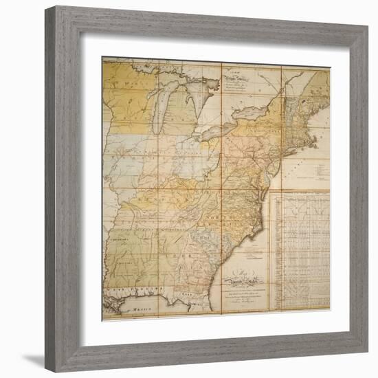 National Postal Museum: 1796 Postal Route Map-null-Framed Art Print