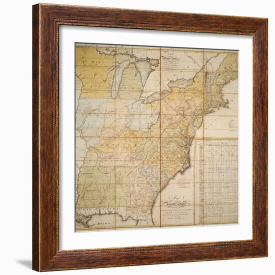 National Postal Museum: 1796 Postal Route Map-null-Framed Art Print