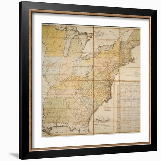 National Postal Museum: 1796 Postal Route Map-null-Framed Art Print