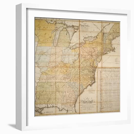 National Postal Museum: 1796 Postal Route Map-null-Framed Art Print