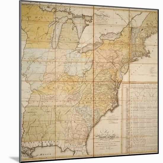 National Postal Museum: 1796 Postal Route Map-null-Mounted Art Print