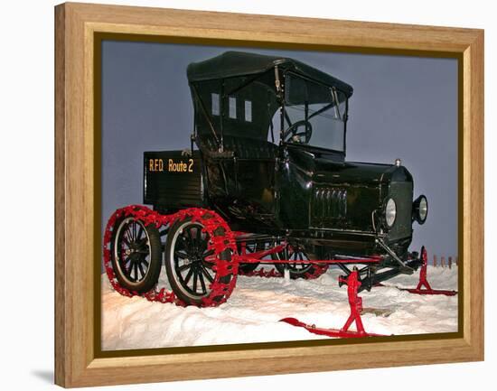 National Postal Museum: Ford Model-T with Snowmobile Attachment-null-Framed Premier Image Canvas