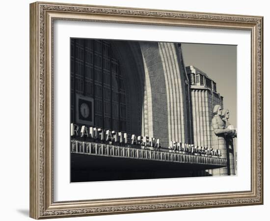 National Romantic-style Figures by Emil Wikstrom at Helsinki Railroad Station-null-Framed Photographic Print