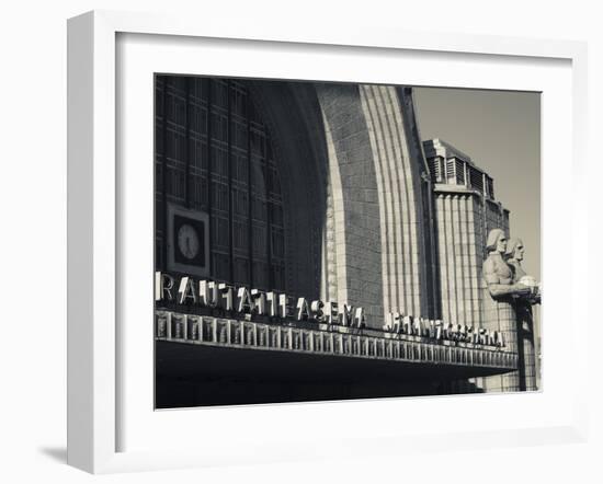 National Romantic-style Figures by Emil Wikstrom at Helsinki Railroad Station-null-Framed Photographic Print