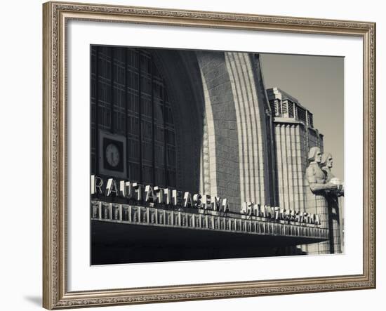 National Romantic-style Figures by Emil Wikstrom at Helsinki Railroad Station-null-Framed Photographic Print