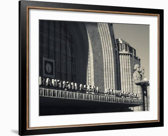 National Romantic-style Figures by Emil Wikstrom at Helsinki Railroad Station-null-Framed Photographic Print