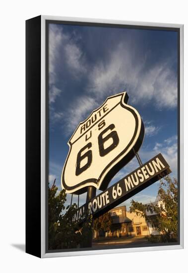 National Route 66 Sign at Sunset, Elk City, Oklahoma, USA-Walter Bibikow-Framed Premier Image Canvas