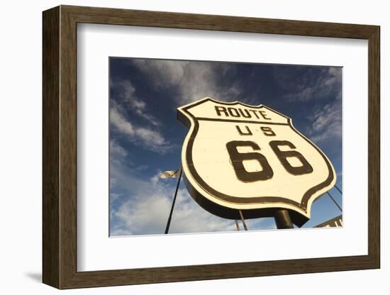 National Route 66 Sign at Sunset, Elk City, Oklahoma, USA-Walter Bibikow-Framed Photographic Print