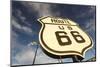 National Route 66 Sign at Sunset, Elk City, Oklahoma, USA-Walter Bibikow-Mounted Photographic Print