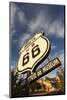 National Route 66 Sign at Sunset, Elk City, Oklahoma, USA-Walter Bibikow-Mounted Photographic Print