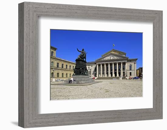 National Theatre Munich on Max-Joseph-Platz Square, Munich, Upper Bavaria, Bavaria, Germany, Europe-Hans-Peter Merten-Framed Photographic Print