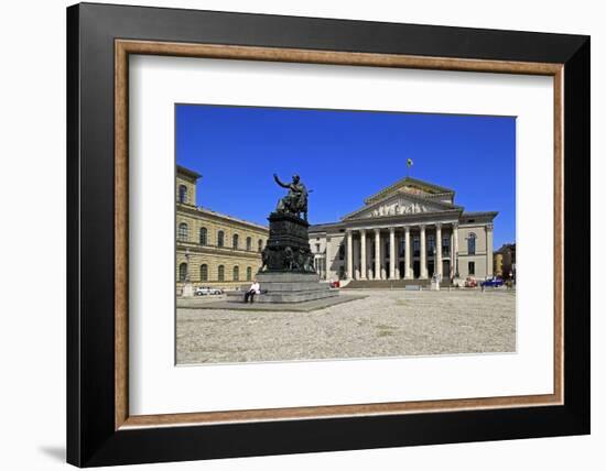 National Theatre Munich on Max-Joseph-Platz Square, Munich, Upper Bavaria, Bavaria, Germany, Europe-Hans-Peter Merten-Framed Photographic Print