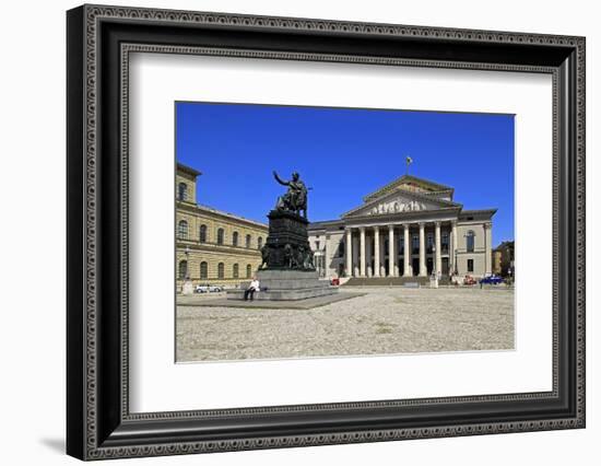 National Theatre Munich on Max-Joseph-Platz Square, Munich, Upper Bavaria, Bavaria, Germany, Europe-Hans-Peter Merten-Framed Photographic Print