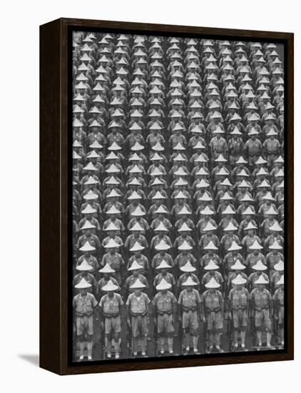 Nationalist Chinese "Boy Battalion" Soldiers, En Masse, in Line Formation, During Army Day Parade-Howard Sochurek-Framed Premier Image Canvas