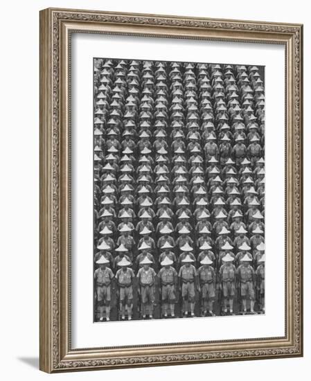 Nationalist Chinese "Boy Battalion" Soldiers, En Masse, in Line Formation, During Army Day Parade-Howard Sochurek-Framed Photographic Print