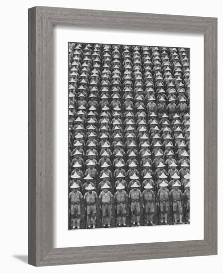 Nationalist Chinese "Boy Battalion" Soldiers, En Masse, in Line Formation, During Army Day Parade-Howard Sochurek-Framed Photographic Print