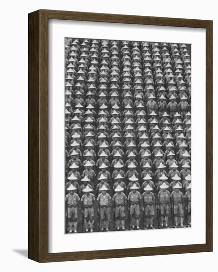 Nationalist Chinese "Boy Battalion" Soldiers, En Masse, in Line Formation, During Army Day Parade-Howard Sochurek-Framed Photographic Print