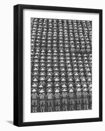 Nationalist Chinese "Boy Battalion" Soldiers, En Masse, in Line Formation, During Army Day Parade-Howard Sochurek-Framed Photographic Print
