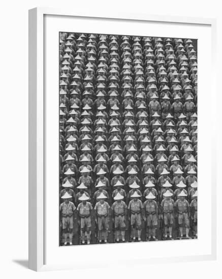 Nationalist Chinese "Boy Battalion" Soldiers, En Masse, in Line Formation, During Army Day Parade-Howard Sochurek-Framed Photographic Print