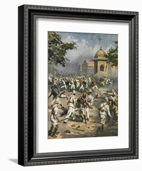 Nationalists in India During Second World War-Achille Beltrame-Framed Art Print