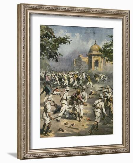 Nationalists in India During Second World War-Achille Beltrame-Framed Art Print