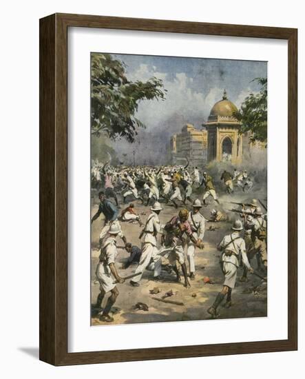 Nationalists in India During Second World War-Achille Beltrame-Framed Art Print