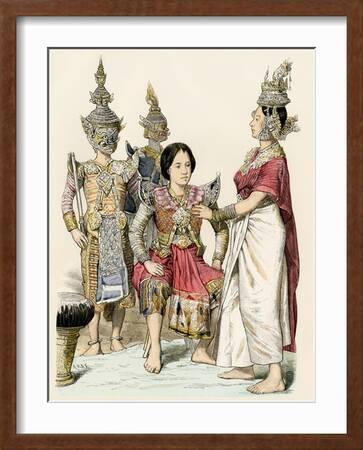 Native Actors and Actresses in Traditional Costume, Siam, 1800s' Giclee  Print | Art.com