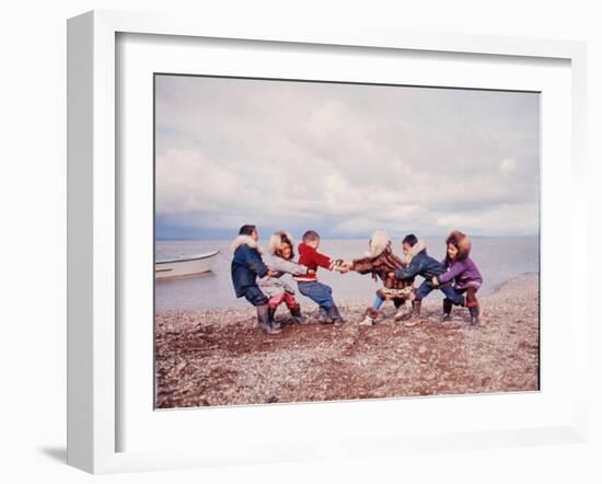 Native Alaskan Children at Play-Ralph Crane-Framed Photographic Print