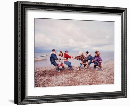 Native Alaskan Children at Play-Ralph Crane-Framed Photographic Print