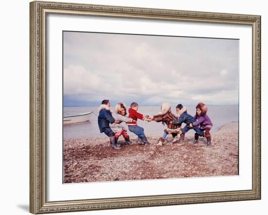 Native Alaskan Children at Play-Ralph Crane-Framed Photographic Print