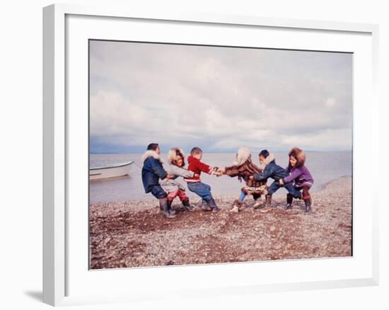 Native Alaskan Children at Play-Ralph Crane-Framed Photographic Print