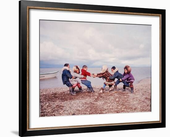 Native Alaskan Children at Play-Ralph Crane-Framed Photographic Print