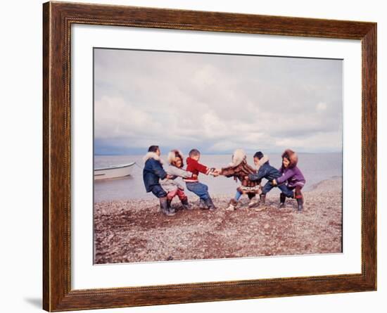 Native Alaskan Children at Play-Ralph Crane-Framed Photographic Print