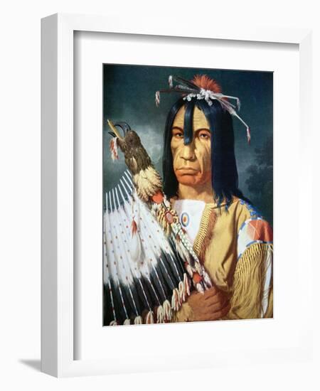 Native American Chief of the Cree People of Canada, 1848-Paul Kane-Framed Giclee Print