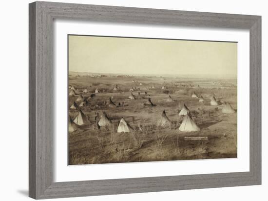 Native American Encampment - Lakota Indians-John C.H. Grabill-Framed Art Print